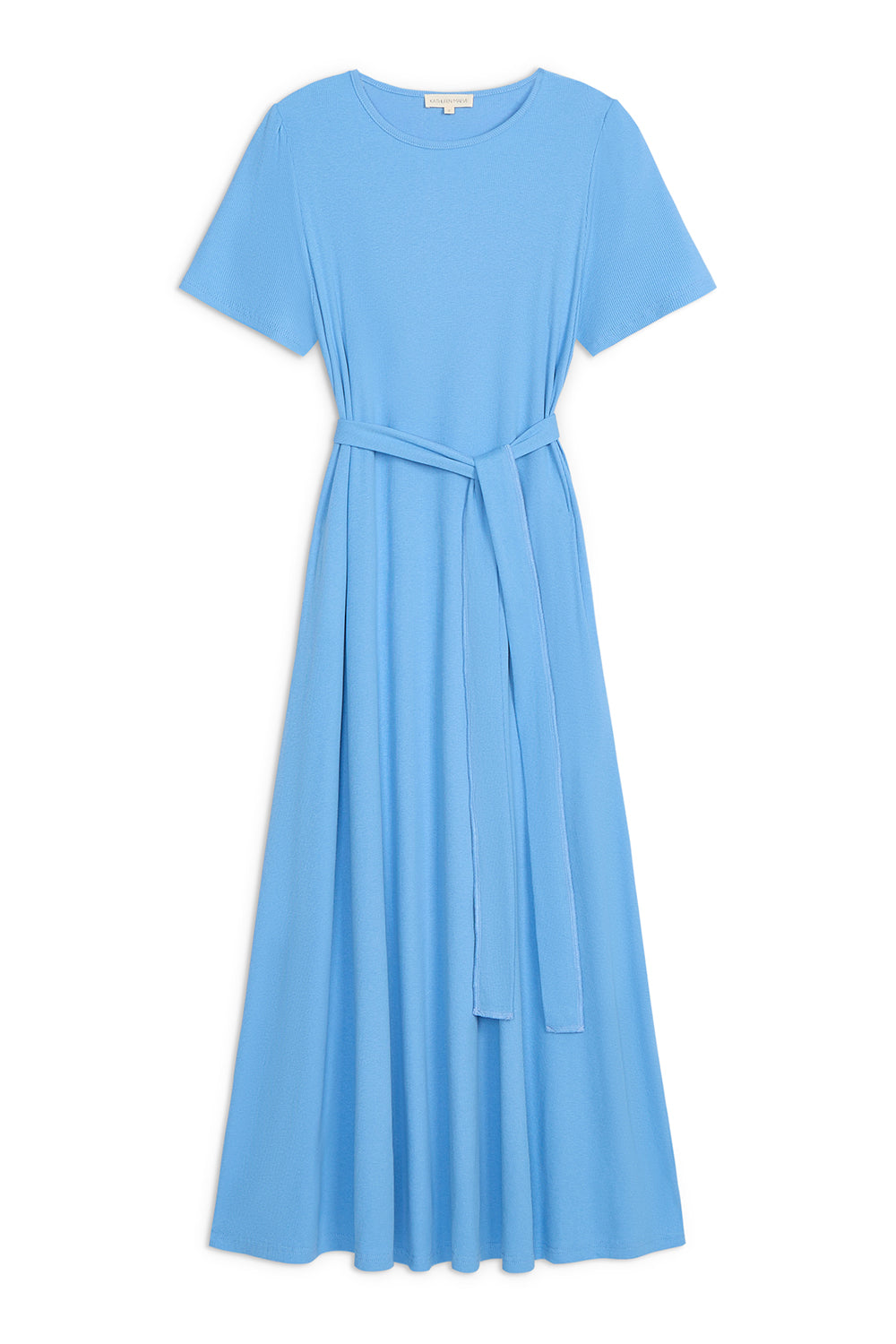 (PRE-ORDER) Puff Sleeve Tee Shirt Dress - Blue Cotton Rib