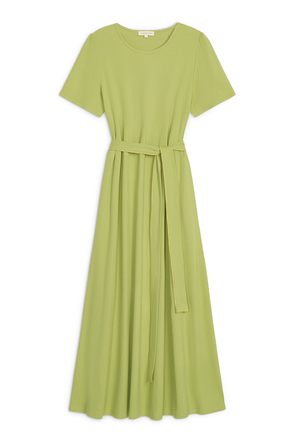 (PRE-ORDER) Puff Sleeve Tee Shirt Dress - Green Cotton Rib