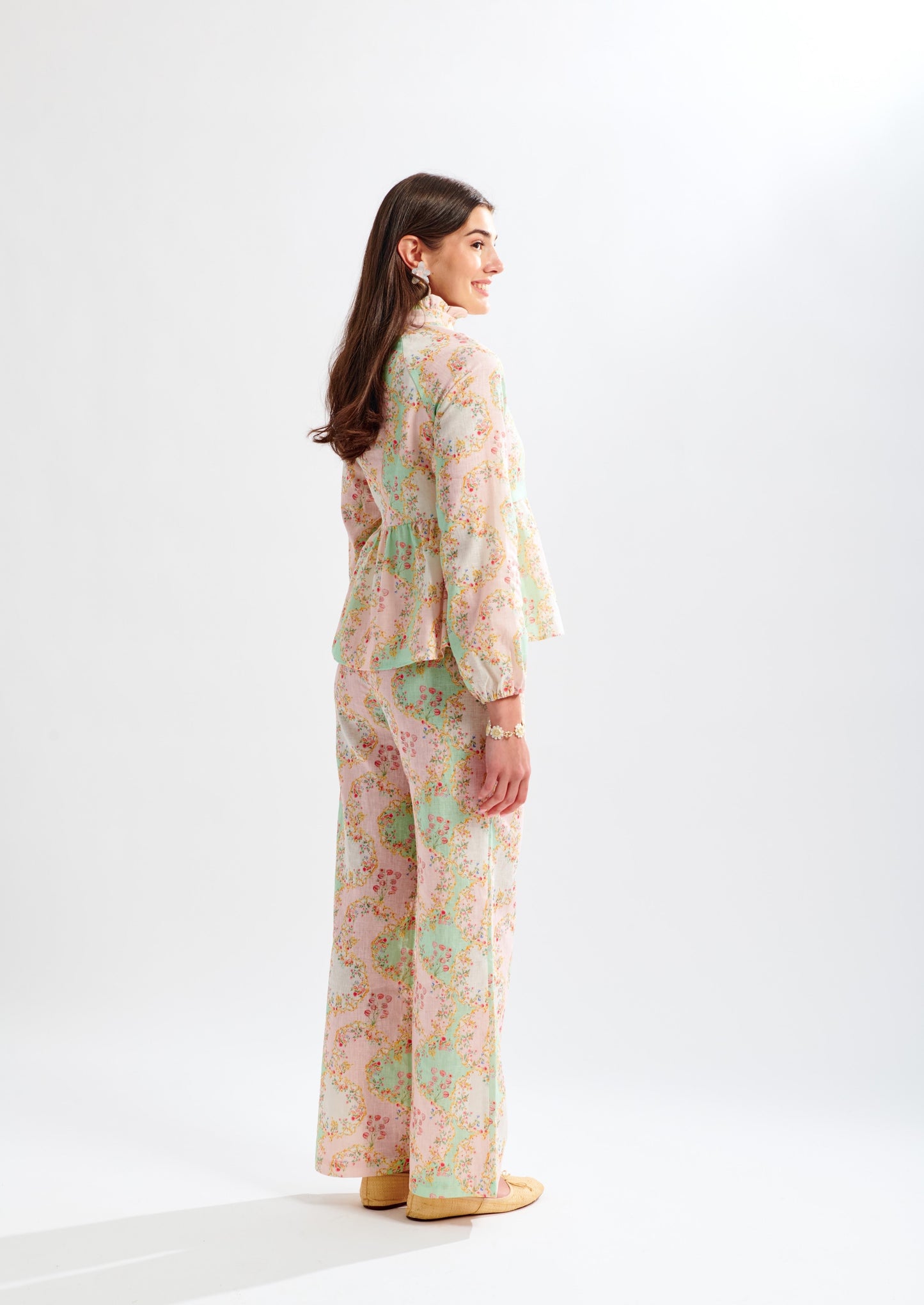 Maddie Linen Pants | Baroque Blossom