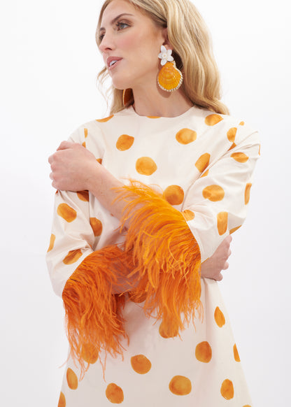 orange dress with feathers Short One Shoulder Feather Dress by Rachel Allan 40203