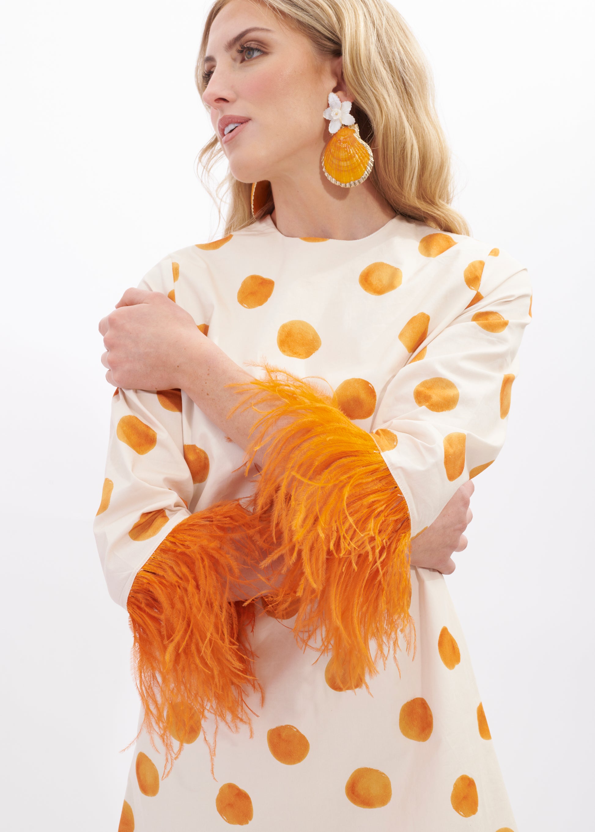Eva Feather Dress | Orange Dot Kathleen Maeve Eva Feather Dress | Orange Dot Kathleen Maeve