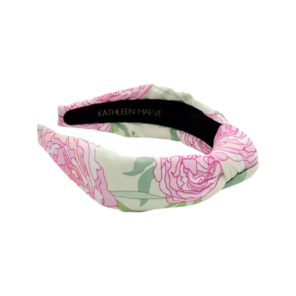 Knot Headband | Pink and Green Floral